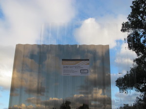 Below is a large photo showing both the bronze and the clear against the sky: