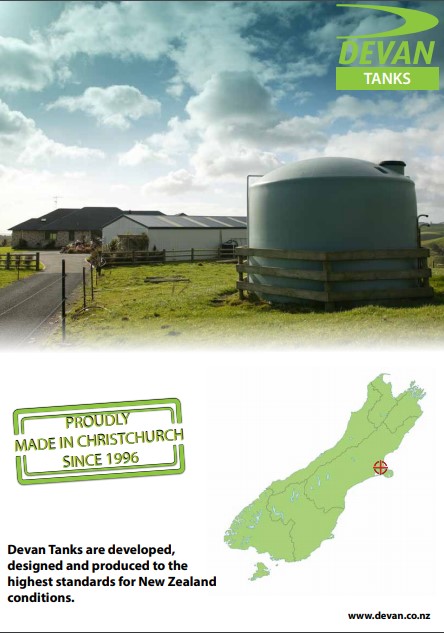 Devan water tank brochure South Island