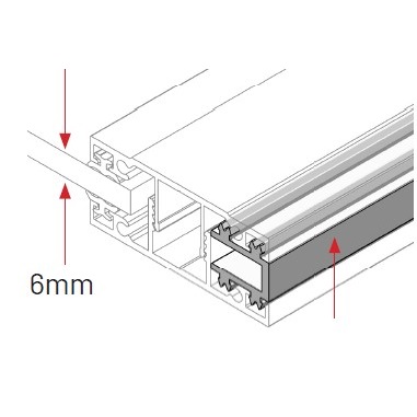 Glazing bar edge spacer 6mm