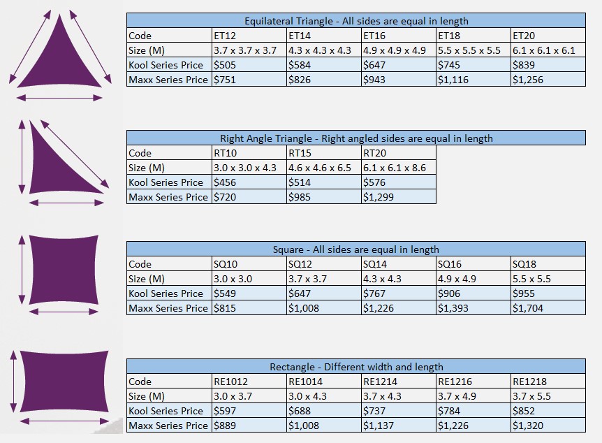 Kool and Maxx series Shadetex pricing NZ